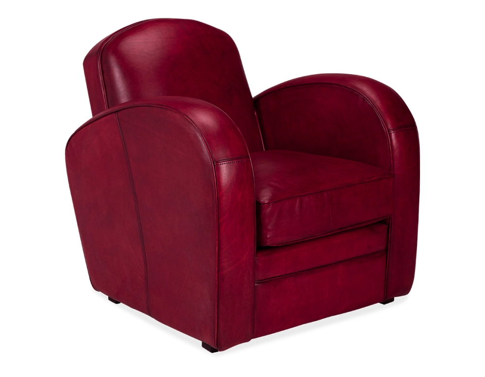 Fauteuil club cuir rouge carmin Fauteuil club cuir rouge carmin