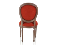 Antique Louis XVI style chair dark brown stained wood and burnt orange fabric Antique Louis XVI style chair dark brown stained wood and burnt orange fabric