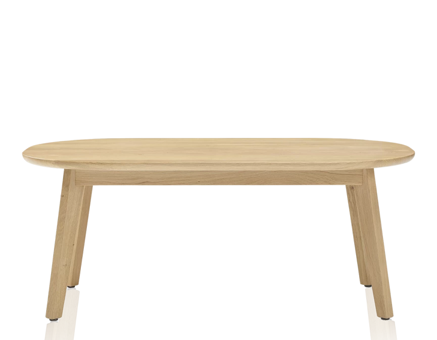 Table basse ovale en chêne teinte naturelle 100x60 cm