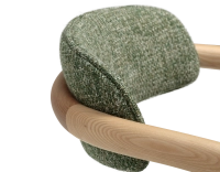 Scandinavian chair wood with natural finish, seat in green mottled fabric. Scandinavian chair wood with natural finish, seat in green mottled fabric.