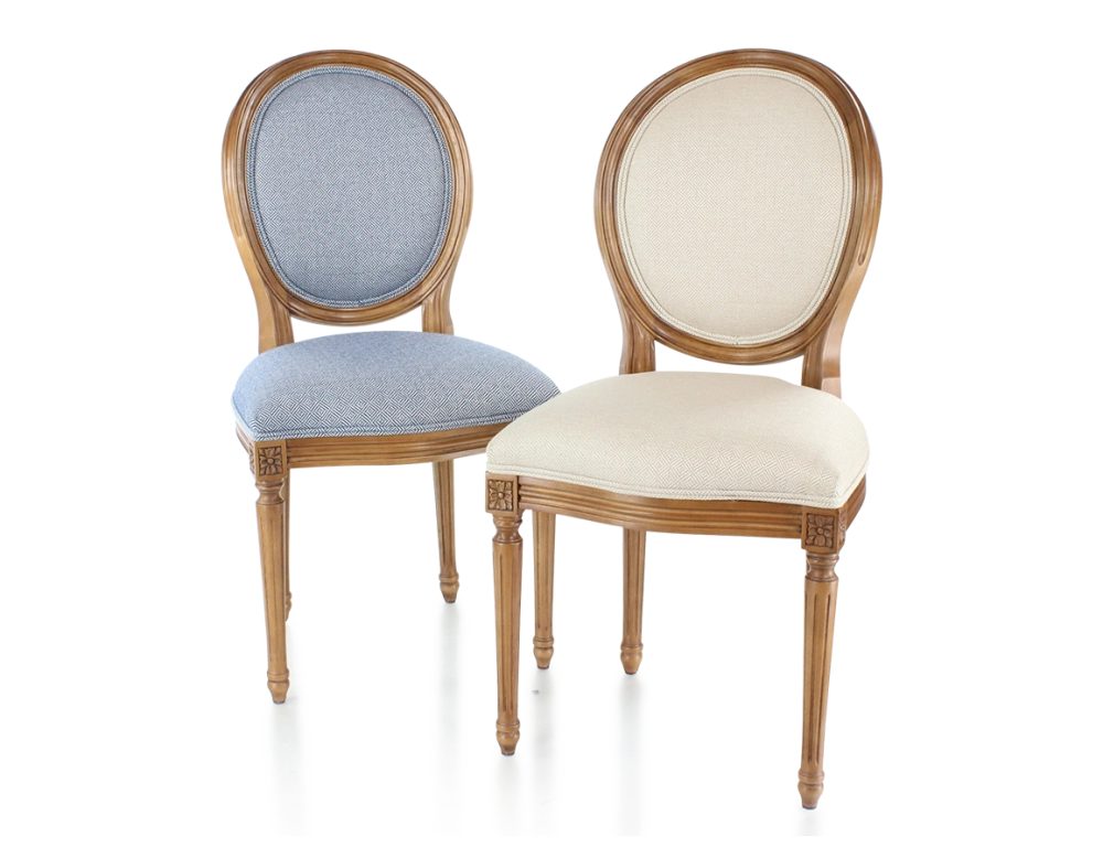 Chaise ancienne style Louis XVI bois teinte ancienne et tissu chevron beige Chaise ancienne style Louis XVI bois teinte ancienne et tissu chevron beige