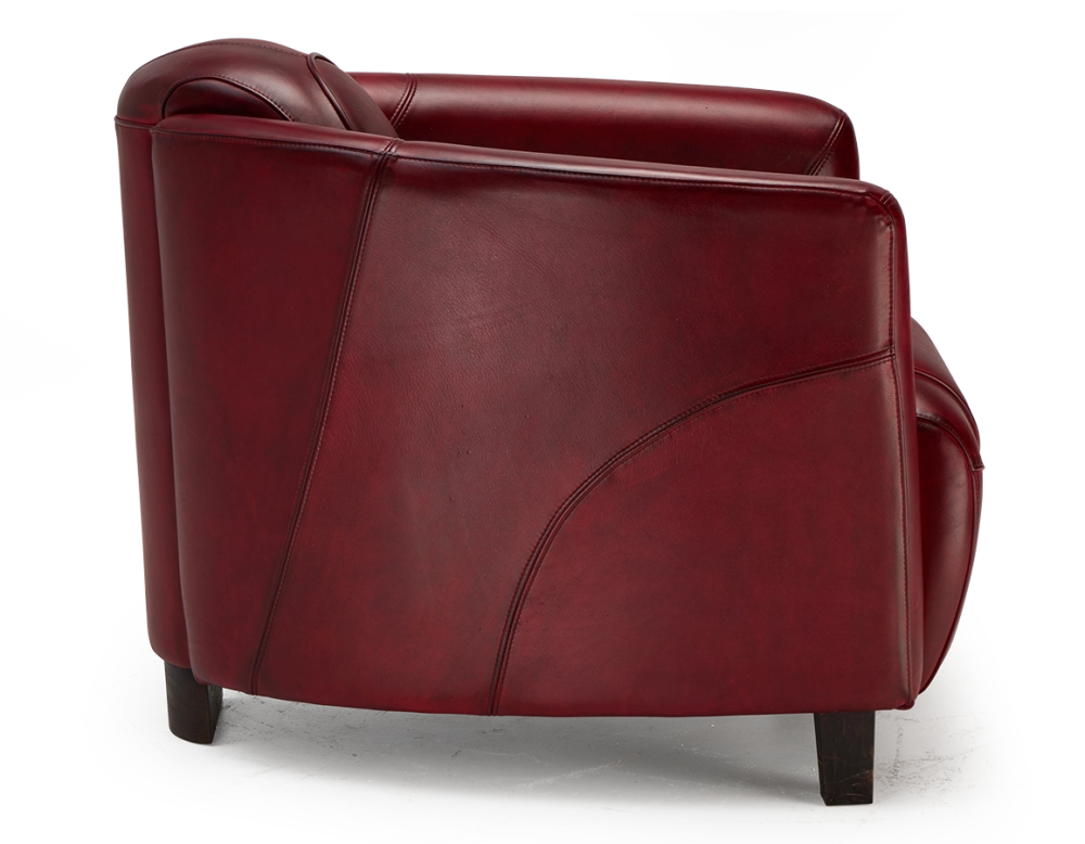 Leather club armchair carmine red Leather club armchair carmine red