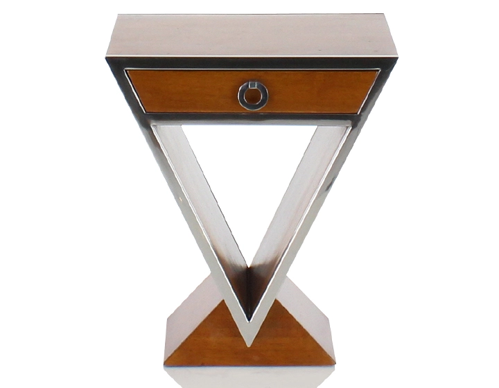 Table de chevet art déco bois teinte merisier Table de chevet art déco bois teinte merisier