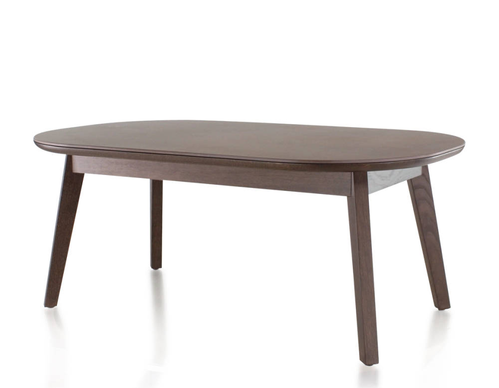 Table basse ovale en chêne et céramique avec bois teinte marron foncé plateau céramique brun oxydé 100x60 cm Table basse ovale en chêne et céramique avec bois teinte marron foncé plateau céramique brun oxydé 100x60 cm