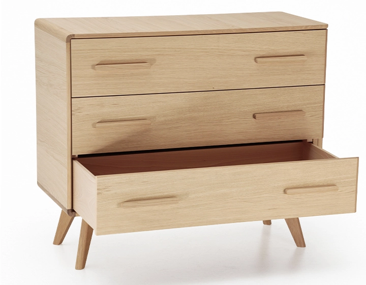 Commode 3 tiroirs en chêne bois teinte naturelle Commode 3 tiroirs en chêne bois teinte naturelle