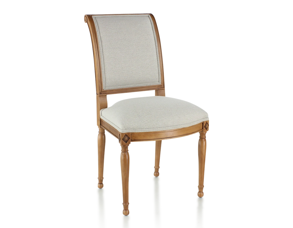 Chaise ancienne style directoire bois teinte ancienne et tissu beige naturel Chaise ancienne style directoire bois teinte ancienne et tissu beige naturel
