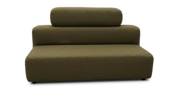 Antique 3 seater sofa tissu en laine bouillie marron
