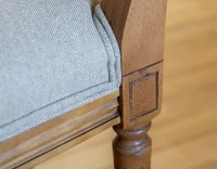 Chaise ancienne style Louis XVI tissu gris clair