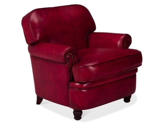 Fauteuil club cuir rouge carmin