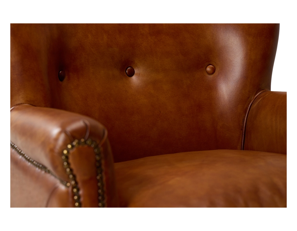 Leather club armchair light brown Leather club armchair light brown