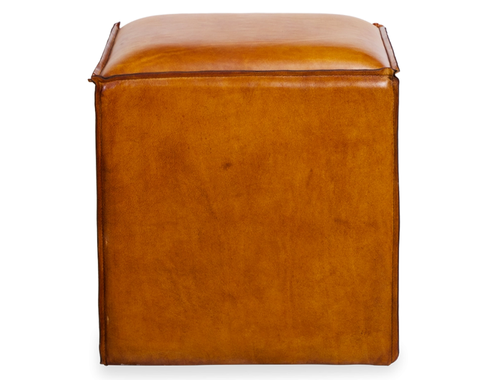 Pouf cuir cognac Pouf cuir cognac