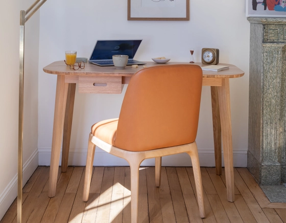 Bureau scandinave en chêne teinte naturelle L120 cm