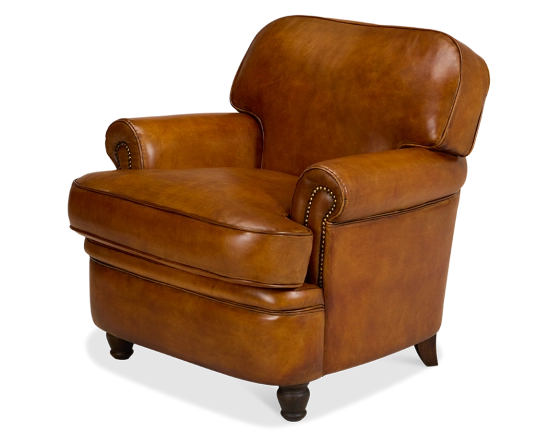 Leather club armchair light brown
