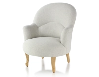 Toad armchair with armrests natural wood stain feet and natural beige fabric Toad armchair with armrests natural wood stain feet and natural beige fabric