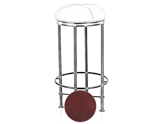 Tabouret de bar vintage cuir rouge carmin