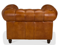 Fauteuil chesterfield cuir marron clair accoudoirs cloutés Fauteuil chesterfield cuir marron clair accoudoirs cloutés