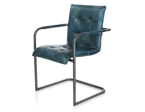 Fauteuil de bureau cuir bleu