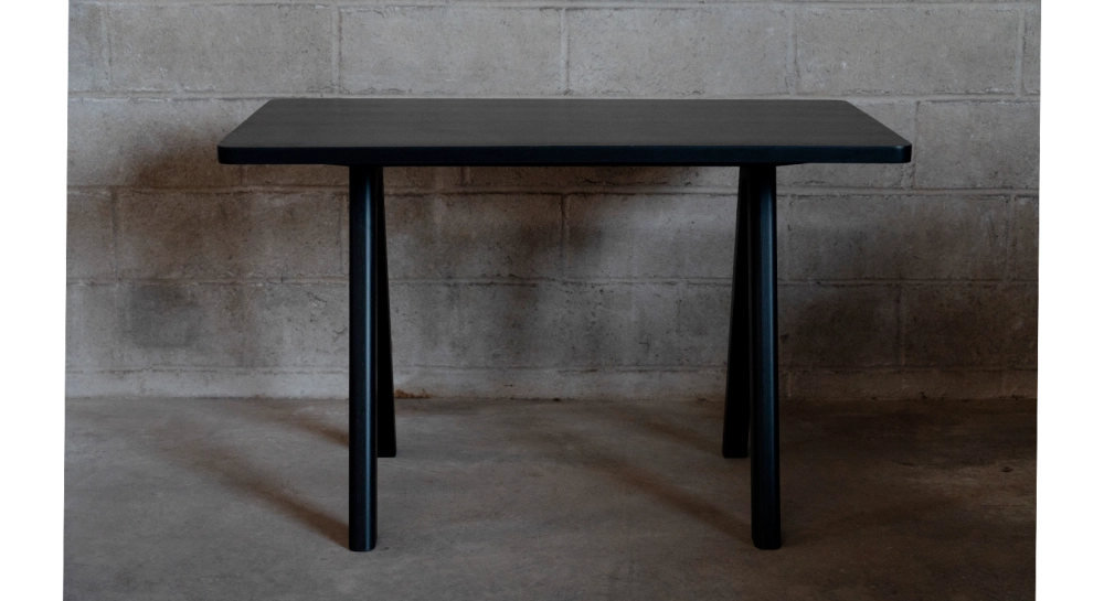 Escritorio de diseño de roble teinte noire L120 cm