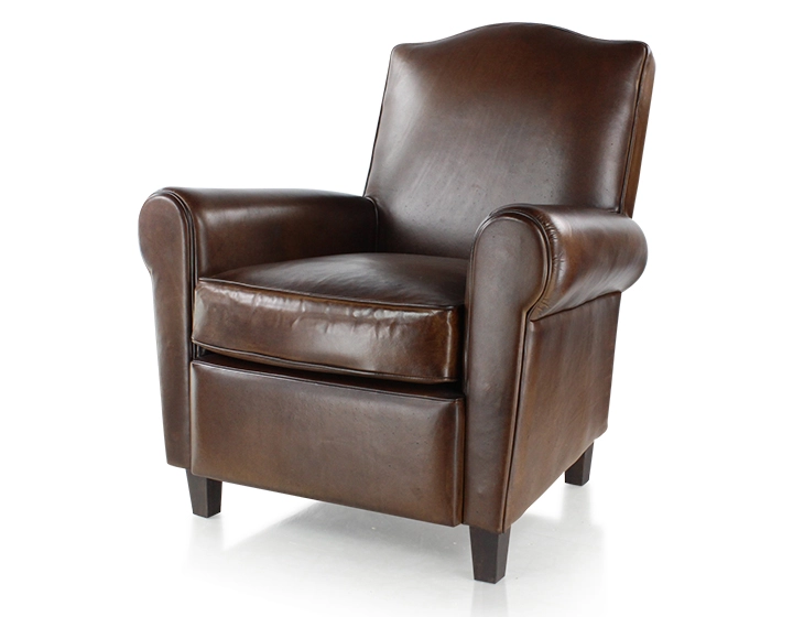 Leather club armchair dark brown Leather club armchair dark brown