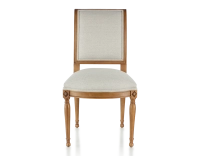Chaise ancienne style directoire bois teinte ancienne et tissu beige naturel Chaise ancienne style directoire bois teinte ancienne et tissu beige naturel