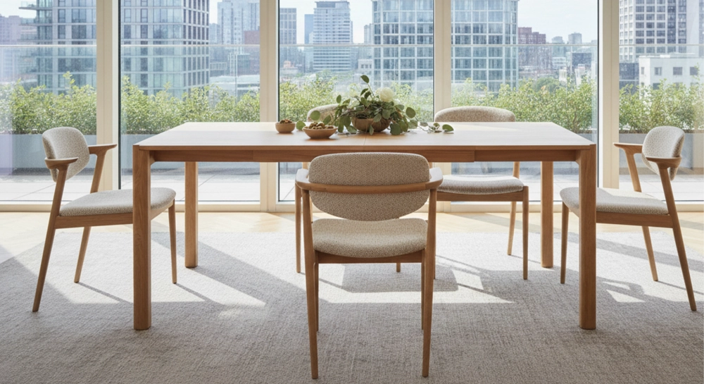 Table extensible 8 à 14 personnes en chêne allonges bois bois teinte naturelle 210x100 cm Table extensible 8 à 14 personnes en chêne allonges bois bois teinte naturelle 210x100 cm