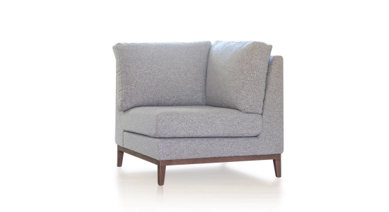 Module d'angle tissu bouclé taupe clair