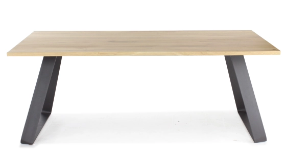 Table salle a manger 8 personnes en chêne massif et piètement métal 160x100 cm