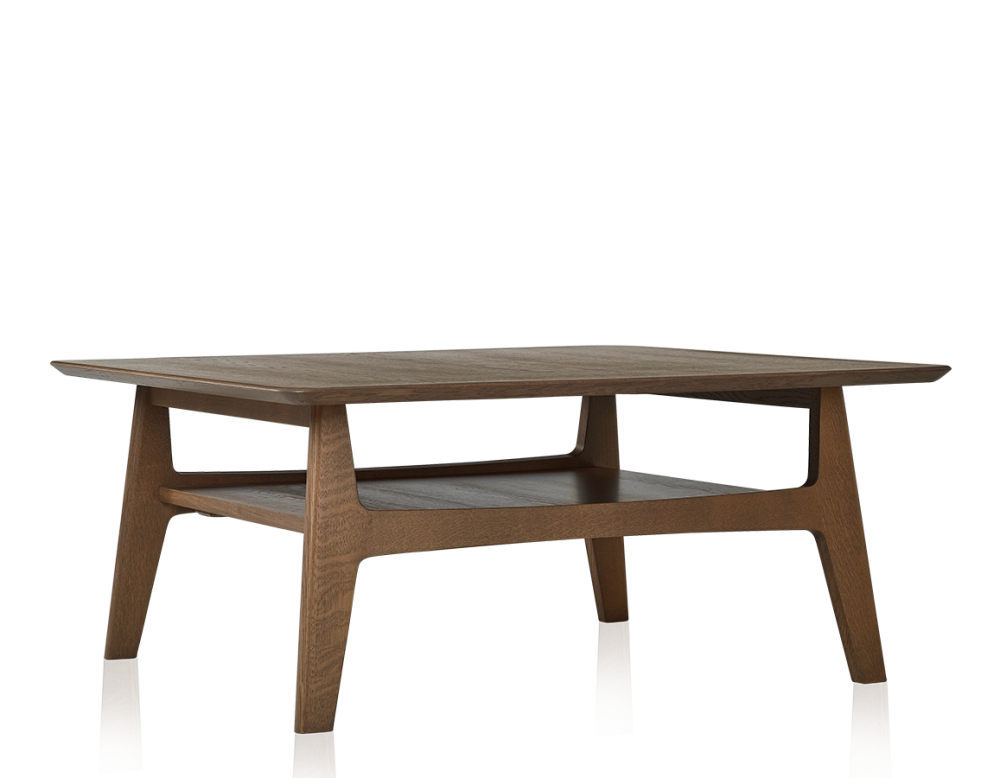 Square oak coffee table walnut stain 100x100 cm 100x100 cm Square oak coffee table walnut stain 100x100 cm 100x100 cm