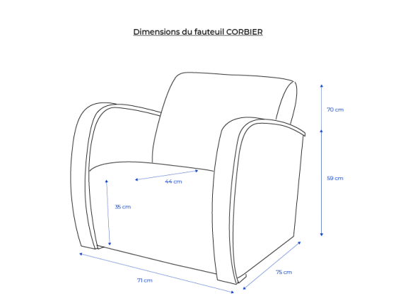 Fauteuil design bois teinte naturelle et tissu beige naturel
