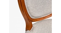 Chaise ancienne style Louis XVI bois teinte ancienne et tissu chevron khaki