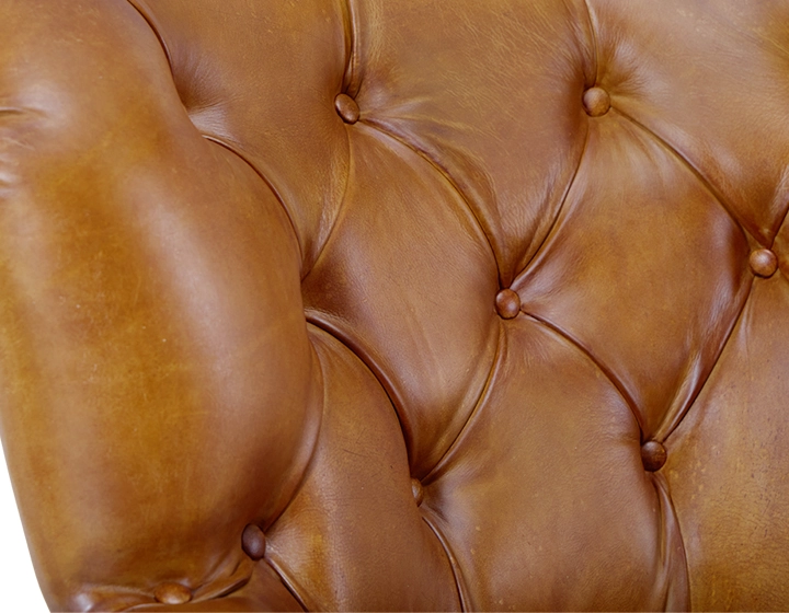 Fauteuil Chesterfield cuir cognac moyen dossier Fauteuil Chesterfield cuir cognac moyen dossier