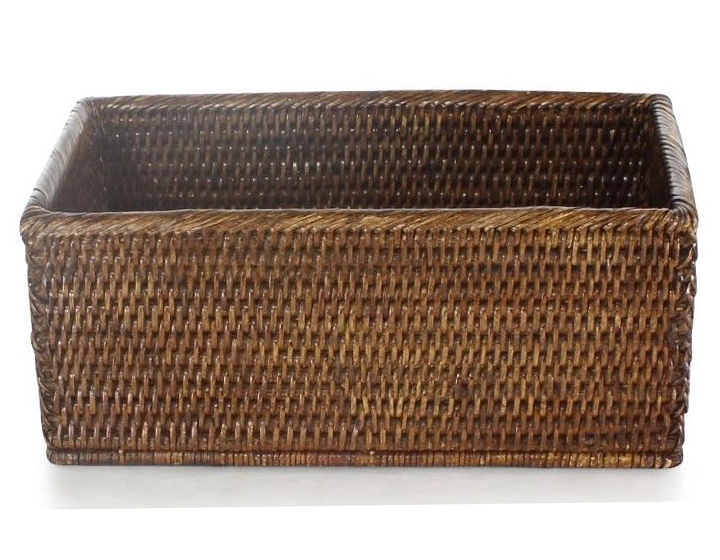 Panier de rangement rectangulaire en rotin brun Panier de rangement rectangulaire en rotin brun