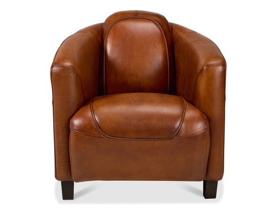 Fauteuil club cuir marron clair