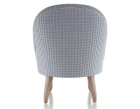 Fauteuil crapaud sans accoudoirs pieds bois teinte noyer et tissu pied-de-poule bleu et blanc Fauteuil crapaud sans accoudoirs pieds bois teinte noyer et tissu pied-de-poule bleu et blanc
