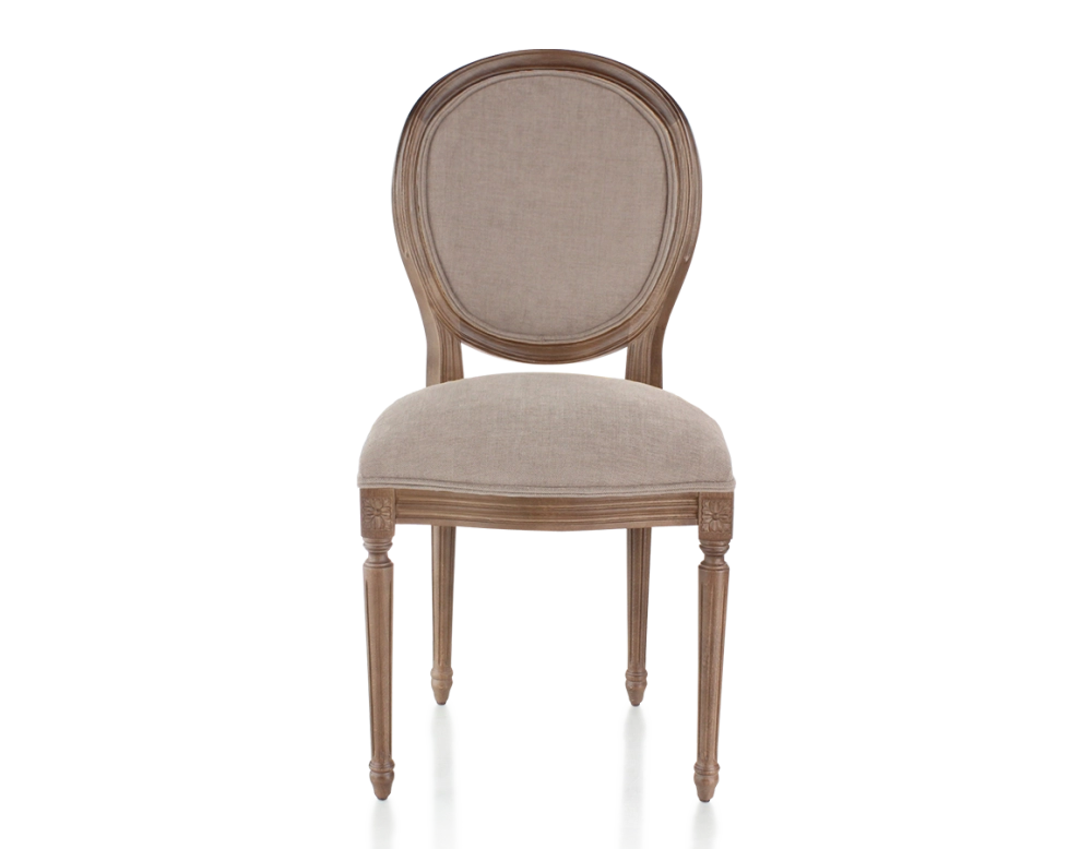 Chaise ancienne style Louis XVI bois teinte marron foncé et tissu taupe Chaise ancienne style Louis XVI bois teinte marron foncé et tissu taupe