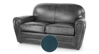 2 seater leather club sofa blue piped armrests 2 seater leather club sofa blue piped armrests