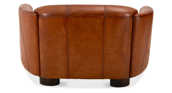 2 seater leather club sofa light brown