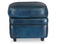 Pouf cuir bleu Pouf cuir bleu