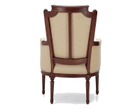 Fauteuil bergère style Louis XVI bois teinte ancienne et tissu crème