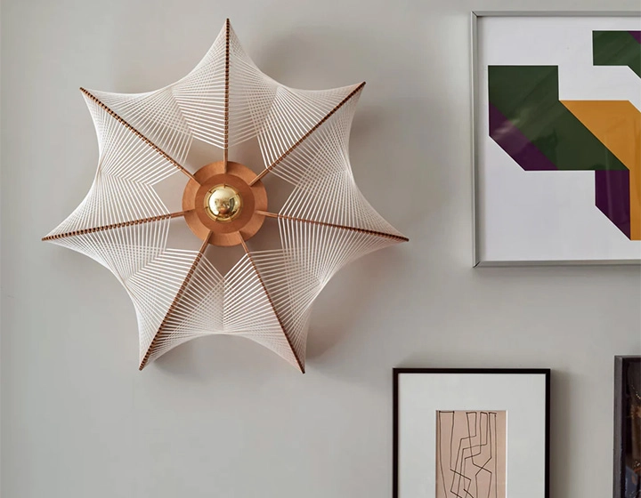 Small model twist braided cotton wire wall light Small model twist braided cotton wire wall light