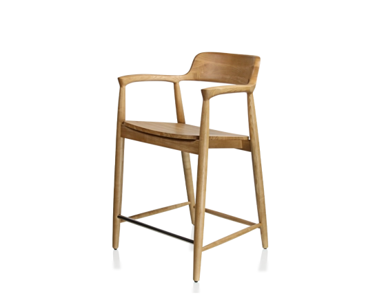 Bar stool H60 cm natural wood stain