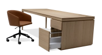 Bureau de direction chêne teinte naturelle plateau bois 250x100 Bureau de direction chêne teinte naturelle plateau bois 250x100