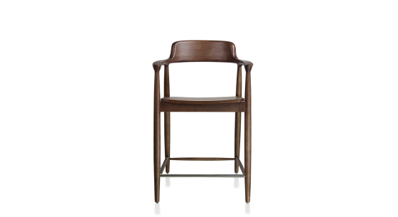 Bar stool H60 cm dark brown stained wood