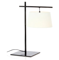 Lampe a poser équerre noire abat jour ivoire Lampe a poser équerre noire abat jour ivoire