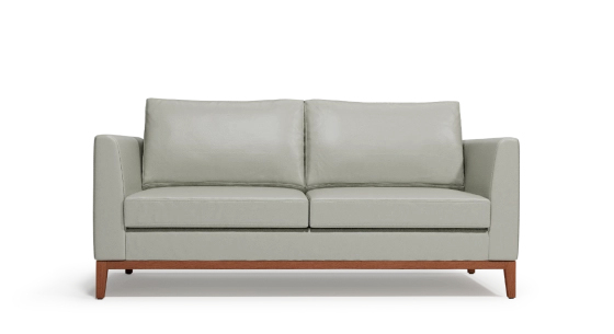 Canapé design 2,5 places cuir gris perle