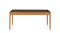 Oak and ceramic dining table for 6 people with cherry-stained wood and oxidised brown ceramic top 180x90 cm Oak and ceramic dining table for 6 people with cherry-stained wood and oxidised brown ceramic top 180x90 cm