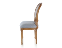 Chaise ancienne style Louis XVI bois teinte ancienne et tissu chevron bleu Chaise ancienne style Louis XVI bois teinte ancienne et tissu chevron bleu