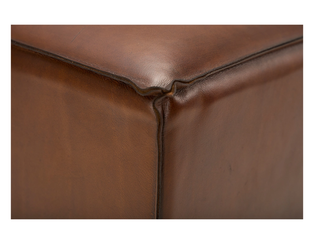 Pouf cuir marron vintage Pouf cuir marron vintage