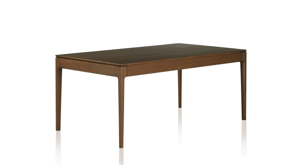 6 person oak dining table walnut tint wooden top 140x90 cm 6 person oak dining table walnut tint wooden top 140x90 cm