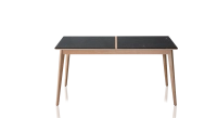 Table extensible 8 à 14 personnes en chêne et céramique allonges bois avec bois teinte naturelle et plateau céramique effet ardoise 210x100 cm Table extensible 8 à 14 personnes en chêne et céramique allonges bois avec bois teinte naturelle et plateau céramique effet ardoise 210x100 cm